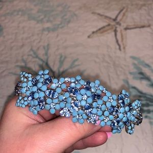 Large blue floral hair clip